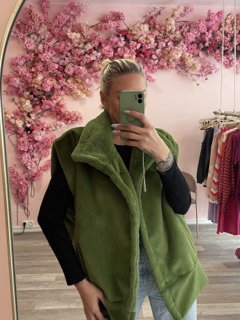 Veste sans manches oversize verte